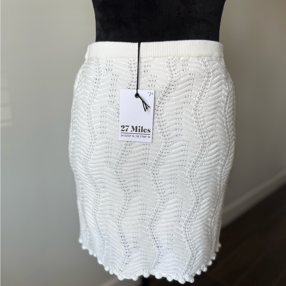 NWT 27 Miles Malibu White Textured Mini Skirt